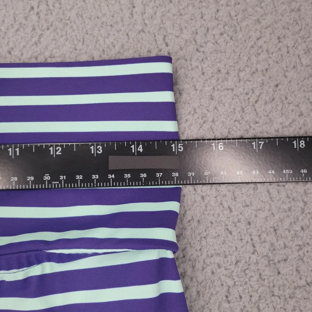ELLIE KAI Skirt Womens Size 4 Mini Foldover Purple and Mint Stripe Activewear
